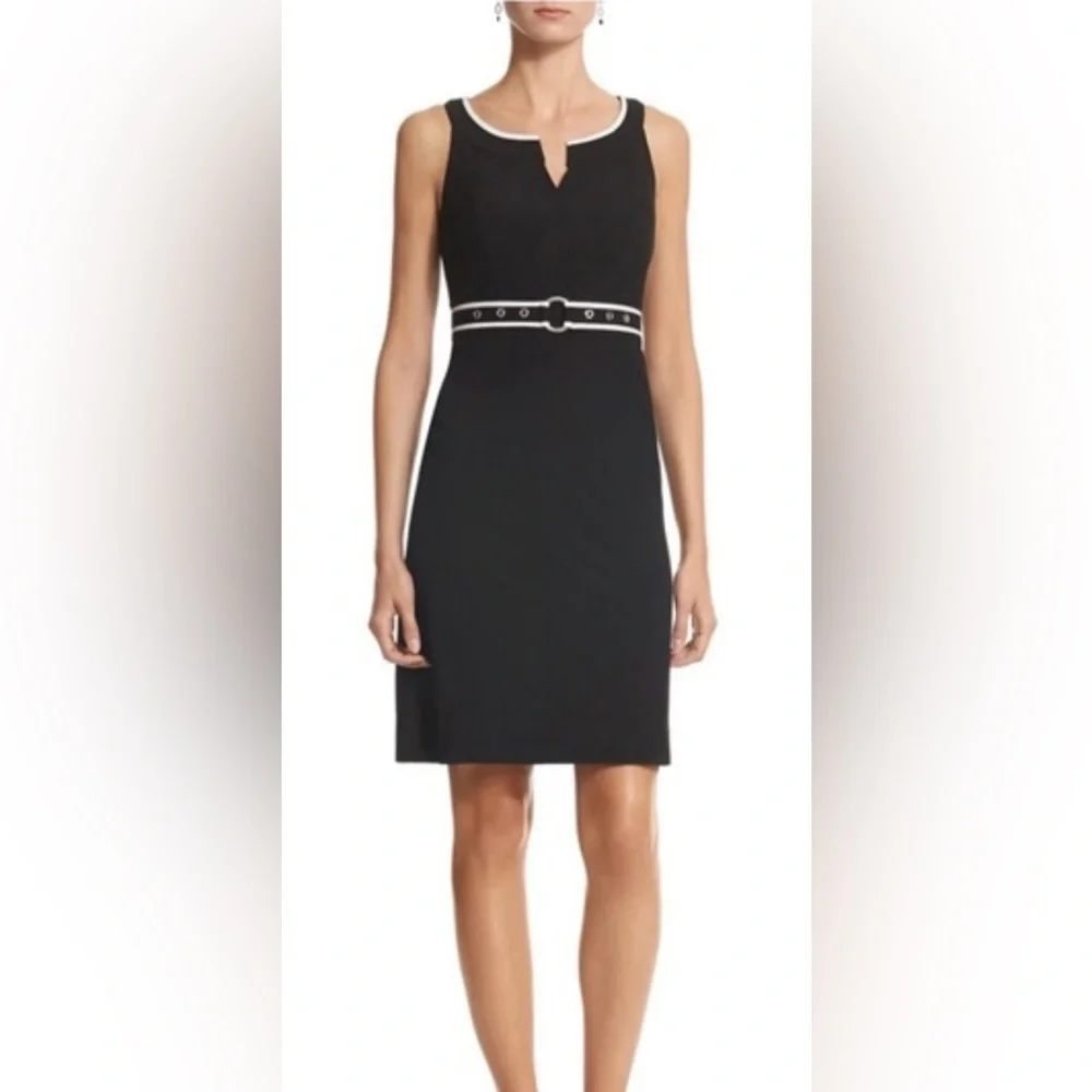 White House Black Market Sleeveless Notch Neck Shift Dress - size 8 - Picture 1 of 2